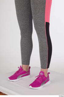 Mia Brown calf dressed grey leggings pink sneakers sports 0002.jpg